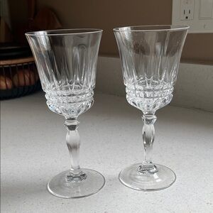 Cristal d'Arques clear crystal water/wine glasses set of 2.